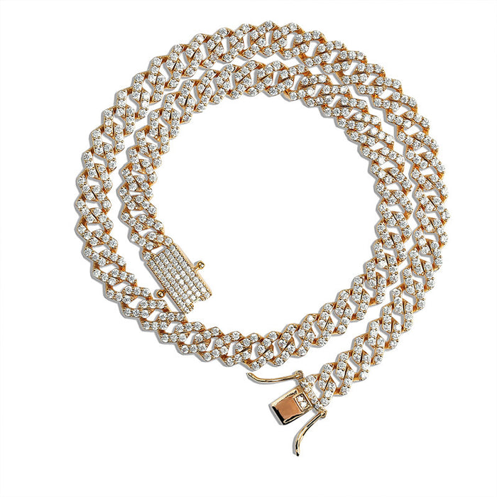 10mm curb cuban link chain necklace vvs diamond kanye west travis scott