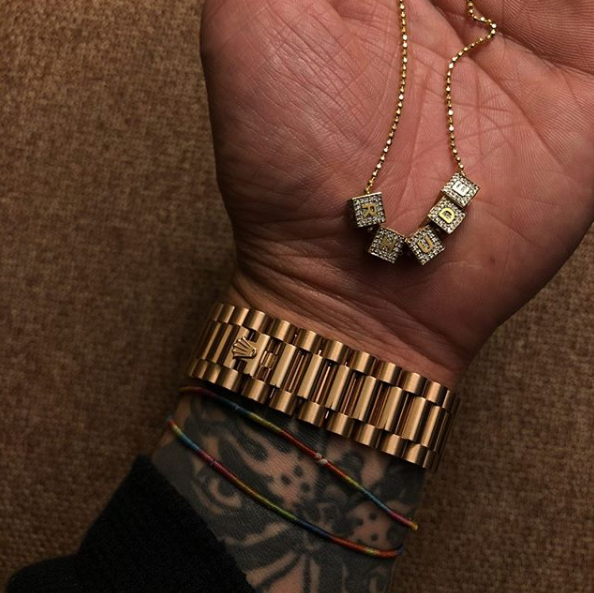 baby block letter custom necklace chain choker jesus is king kanye west rhude virgil off white