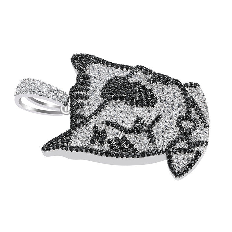 lil uzi vert tattoo cat pendant necklace chain luv free chain diamond vvs ifandco liluzivert