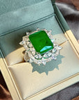 asap rocky vlone green Emerald Cut Ring engagement rare vvs jeweler diamond tyler the creator