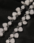 fully iced diamond heart ball Fully iced puffy bubble heart 3D clustered ball tennis link short necklace choker
