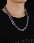 14mm curb cuban link necklace chain two row diamond purple black gold haze trap liluzivert drake travis scott shopgld diamond ifandco icebox jewelry hip hop rappers