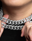 fully iced bandana cuban links diamond necklace chain blueface rapper custom jewelers Avianne