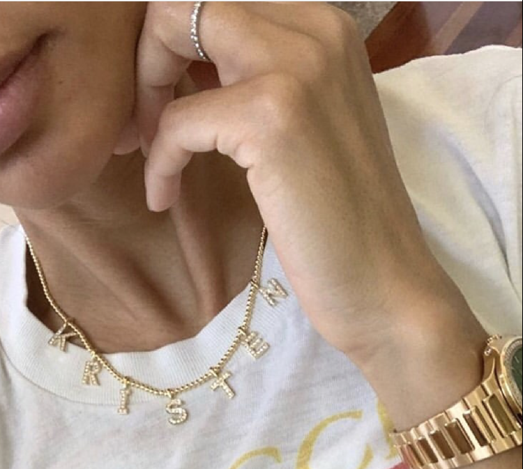 eyefunny アイファニー custom letter diamond alphabet necklace chain