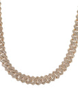 fully iced out 12mm curb cuban link necklace chain in baguette diamond White Gold shopgld