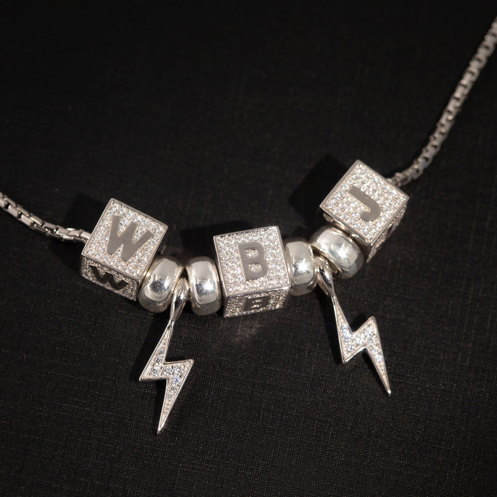 baby block letter custom necklace chain choker jesus is king kanye west rhude virgil off white