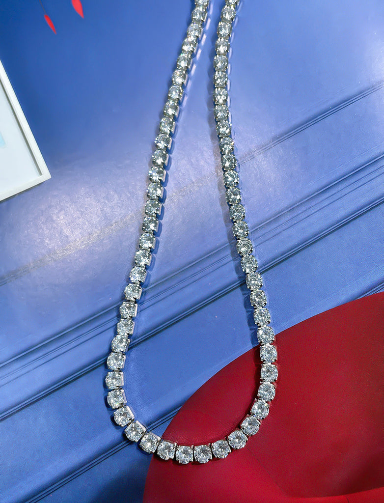 harry winston Tennis Necklace diamond 925 silver white gold diamonds