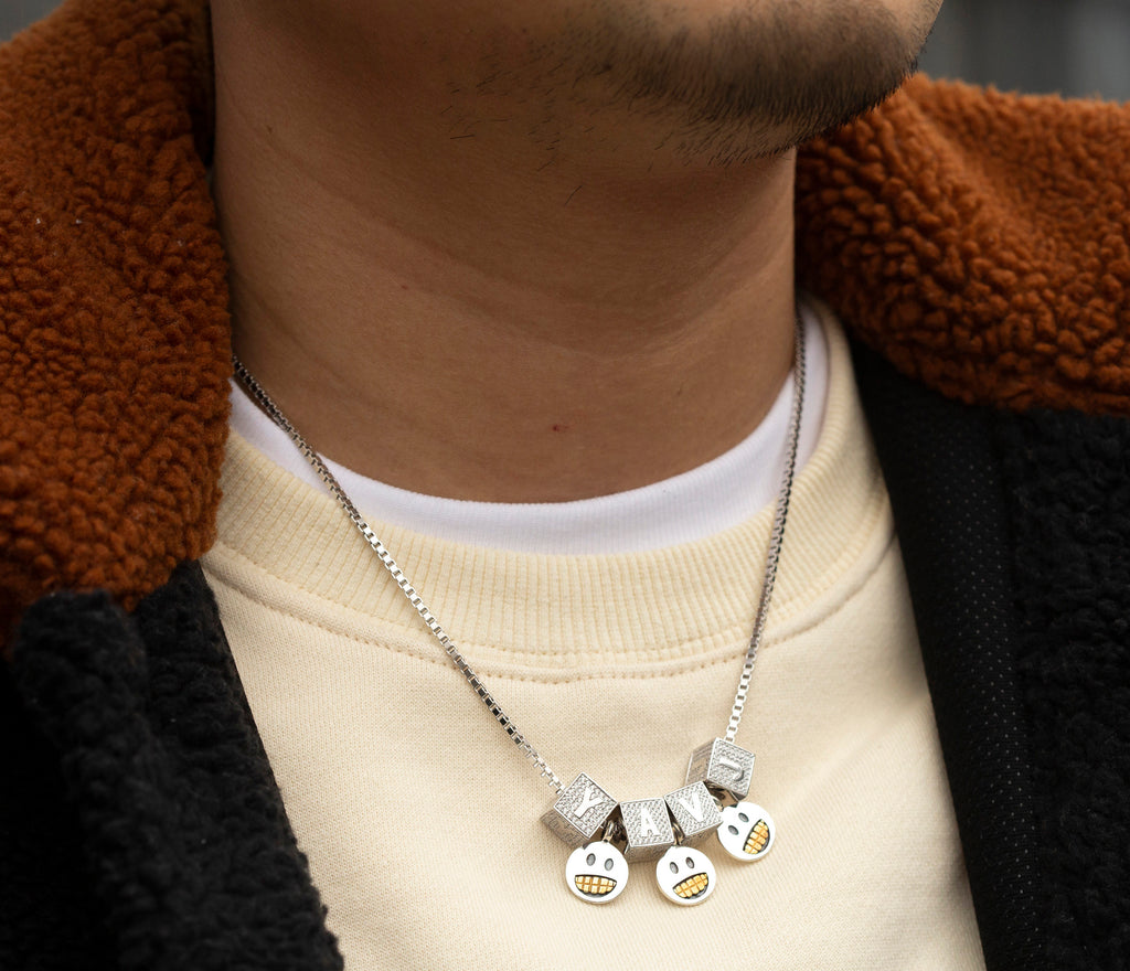 baby block letter custom necklace chain choker jesus is king kanye west rhude virgil off white