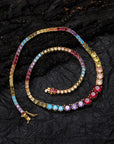 Multicolored and size rainbow tennis links necklace choker hip hop jewelry gld shop icebox ifandco gold gods diamond buy celebrity jewelry accessories