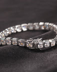 Emerald-Cut Diamond Eternity Line Tennis Bracelet in white gold travis scott