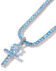 blue topaz Ankh pendant necklace chain diamond tyler the creator asap rocky playboi carti ben baller