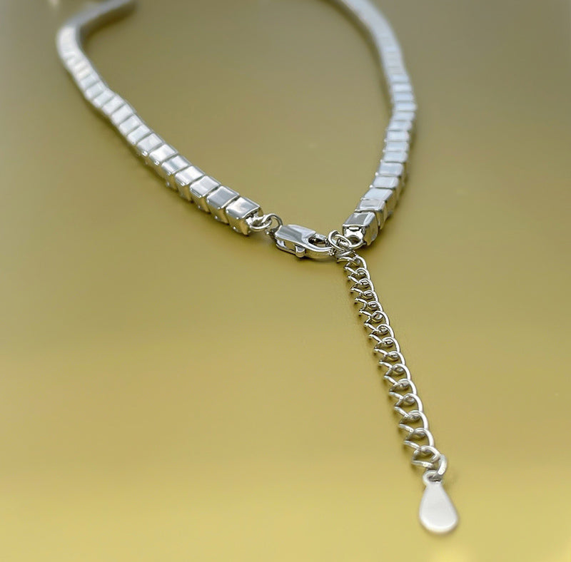 harry winston Tennis Necklace diamond 925 silver white gold diamonds