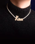 Hailey Bieber Wears Diamond Necklace With Her Married Last Name Vogue people.com custom name diamond necklace tennis link chain