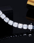 Emerald-Cut Diamond Eternity Line Tennis Bracelet in white gold travis scott