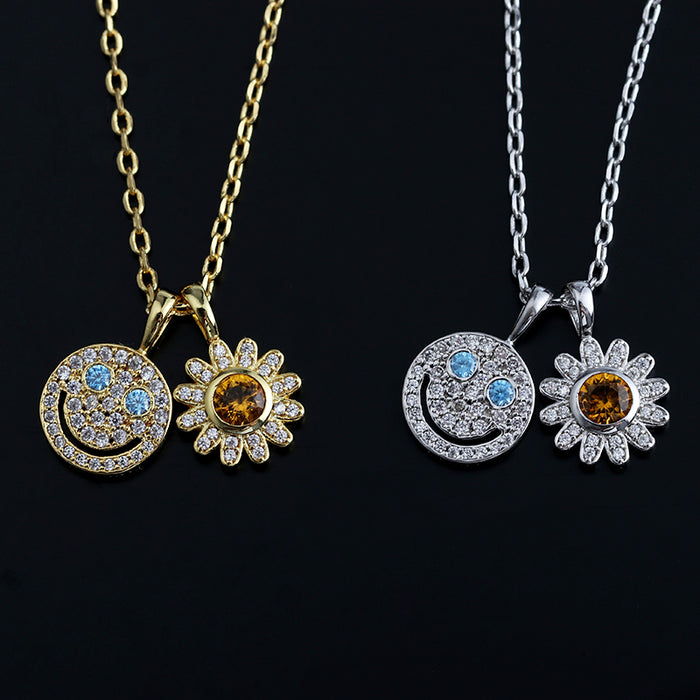 EYEFUNNY smiling face pendant necklace chain diamond vvs アイファニー POGGY KIM JONES VIRGIL JBALVIN