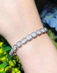 Emerald-Cut Diamond Eternity Line Tennis Bracelet in white gold travis scott