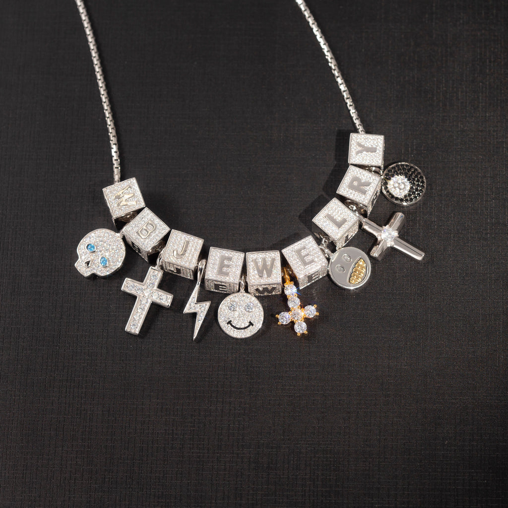 baby block letter custom necklace chain choker jesus is king kanye west rhude virgil off white