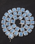 halo iced baguette travis chain white gold blue topaz diamond diamond female bling diamond necklace chain bracelet cheapest asap rocky vlone