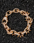 Playboi Carti spiked links necklace cuban link fully iced diamond vvs vlone asap rocky