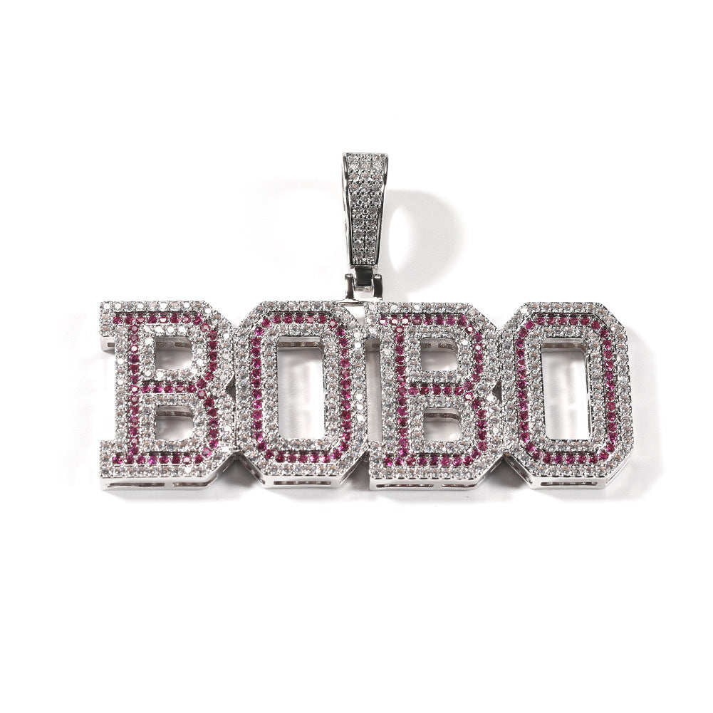Custom A-Z baguette diamond custom Letters numbers Initial Charm pendant hollywood celebrity jewelers jewelry hip hop diamond necklace chain