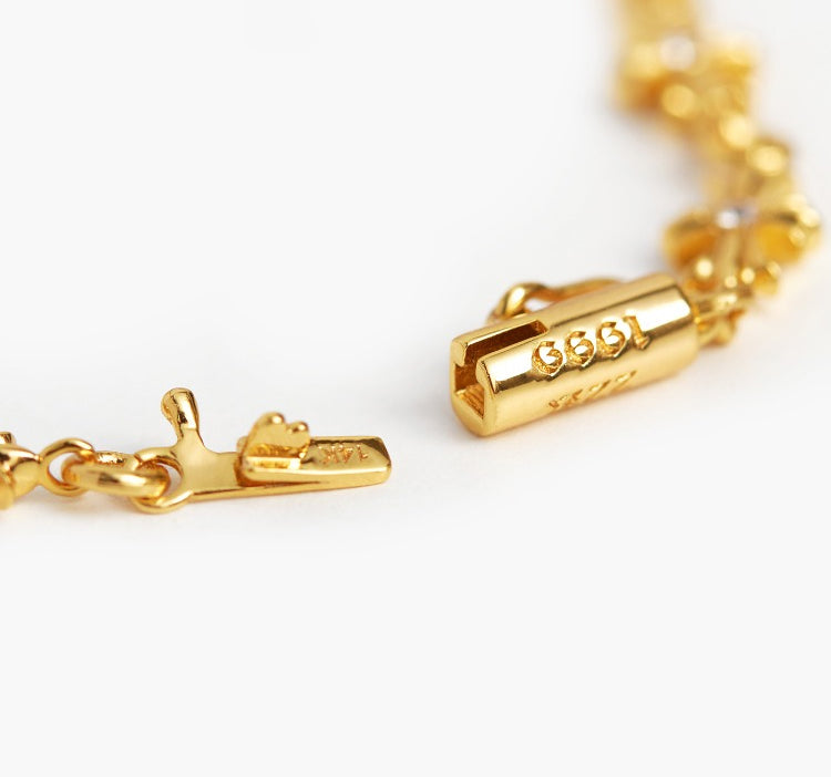 Chrome Hearts Tiny E Bracelet Yellow Gold diamond 22k gold