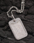 Fully iced Army dog tag in white gold diamonds