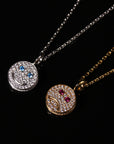 eyefunny smiling face thunder pendant necklace chain diamond jbalvin kim jones clot virgil offwhite