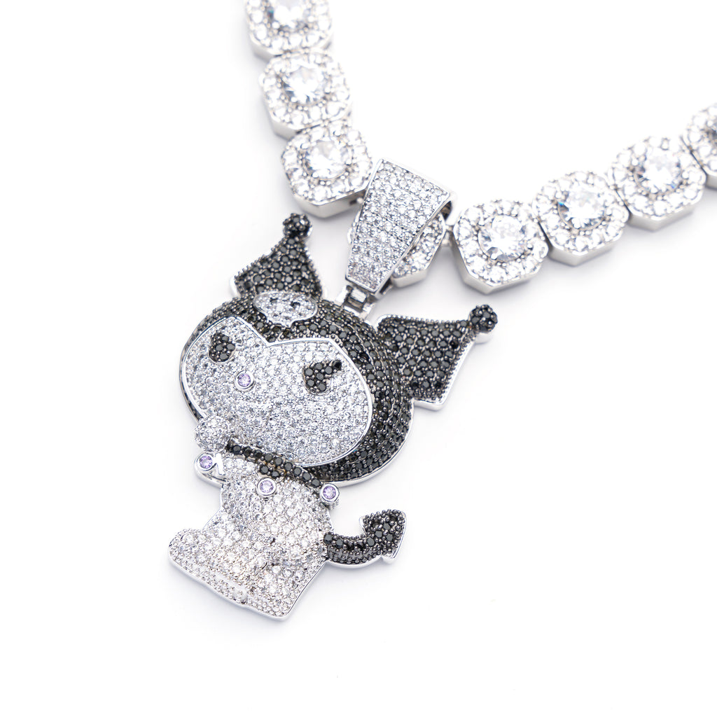 ifnandco custom kuromi diamond pendant necklace chain iced out ben baller