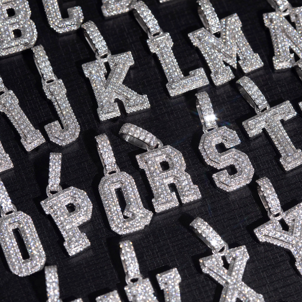 custom alphabet letter bubble nano greg yuna diamond silver white gold celebrity jewelers ifandco