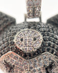 ifandco Iced Out Kuromi diamond pendant necklace with free matching chain included.