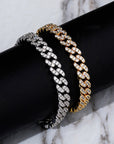 9mm cuban link chain bracelet ankle chain diamond white gold female jewelry fine jewelers farfetch
