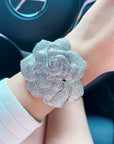 Piaget rose diamond bangle bracelet watch leather strap diamonds