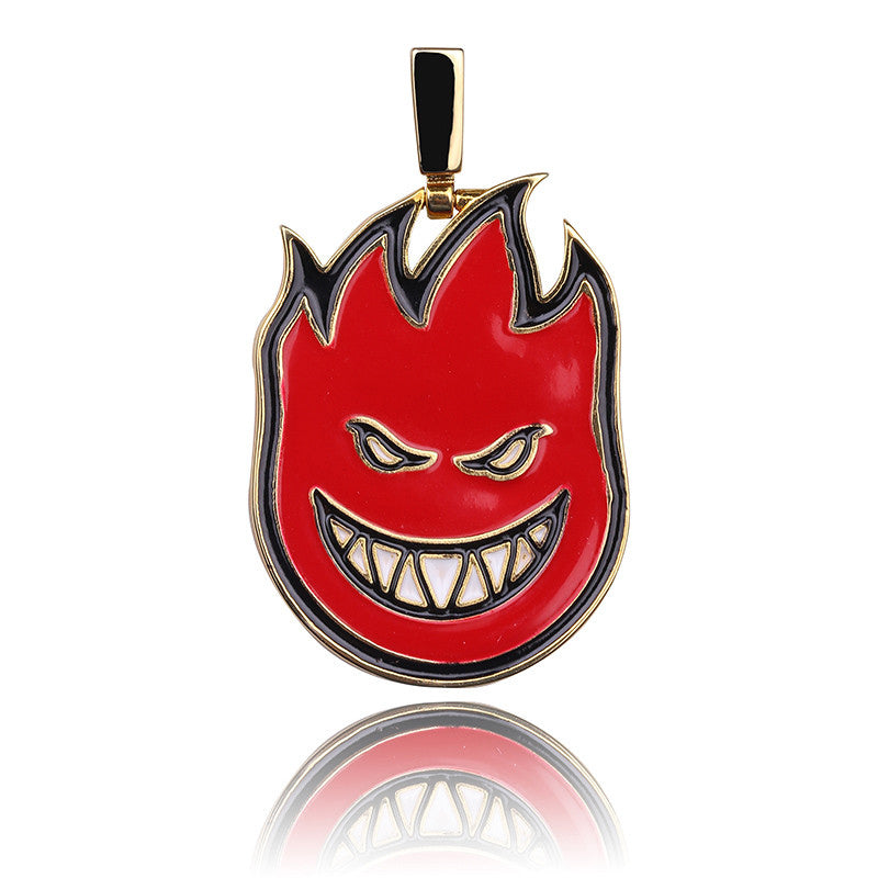 La flame reversed travis scott pendant necklace chain new jewelry kylie jenner astroworld