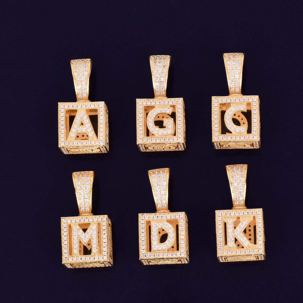 affordable hip hop custom jeweler iced out baby block letter pendant necklace chain shopgld