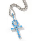 blue topaz Ankh pendant necklace chain diamond tyler the creator asap rocky playboi carti ben baller
