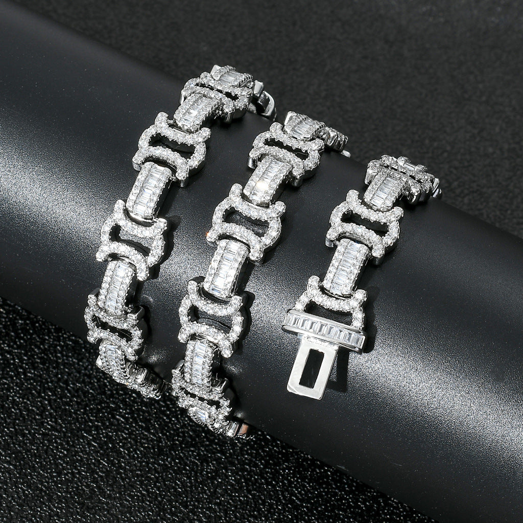 Vintage 13mm C de Cartier double CC baguette necklace cuban link chain interlaced diamond necklace rapper trap music playboi carti