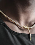 Dragon diamond tennis link choker White Gold shopgld ifandco diamond custom hip hop jewelry jewelers custom hollywood nba