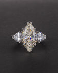 Three Stone Marquise Diamond tourmaline Engagement Rings kylie jenner ring travis scott