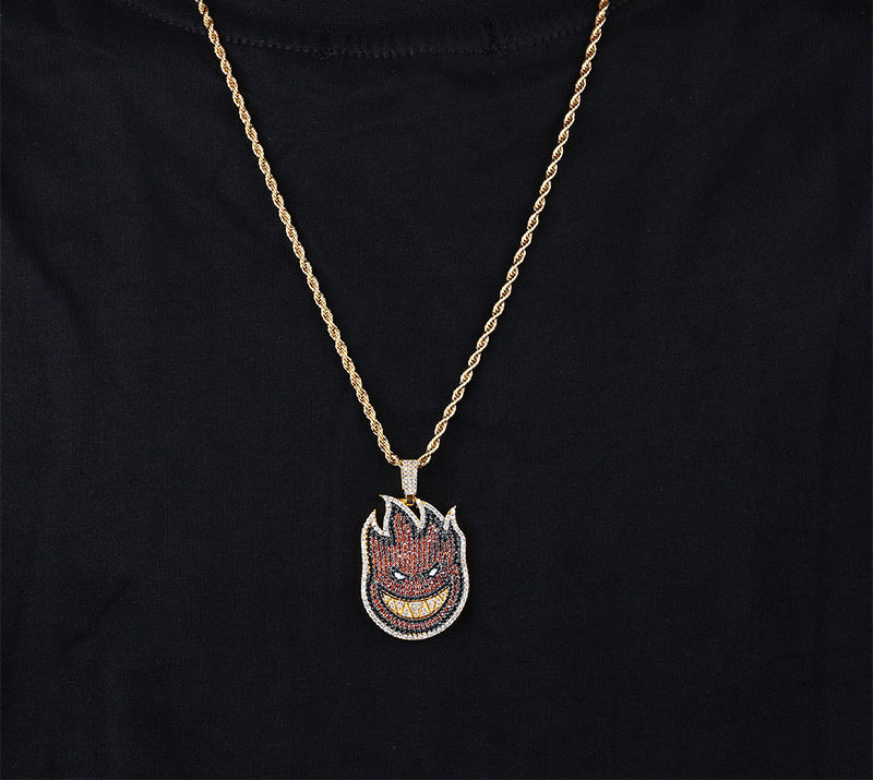 La flame reversed travis scott pendant necklace chain new jewelry kylie jenner astroworld