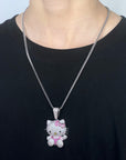 ifnandco custom hello kitty diamond pendant necklace chain iced out ben baller