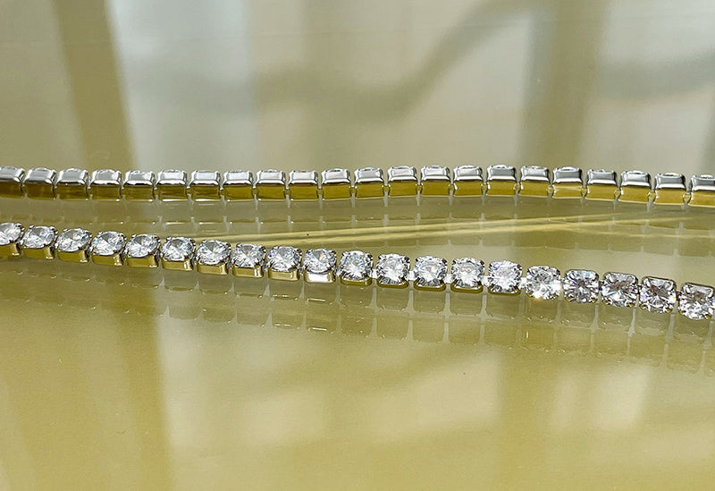 harry winston Tennis Necklace diamond 925 silver white gold diamonds