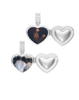 Custom memorial photo necklace chain heart locket baguette charm pendant diamond custom shopgld