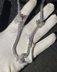 4mm tennis link with fully iced 3 butterflies short diamond necklace choker White Gold kylie jenner kardashians