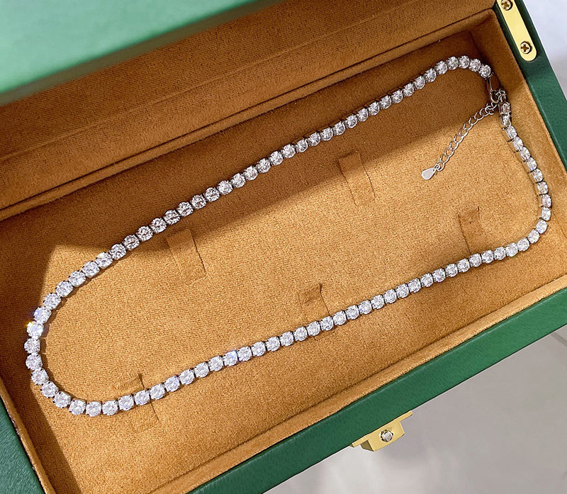harry winston Tennis Necklace diamond 925 silver white gold diamonds