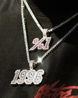 Custom A-Z baguette diamond custom Letters numbers Initial Charm pendant hollywood celebrity jewelers jewelry hip hop diamond necklace chain