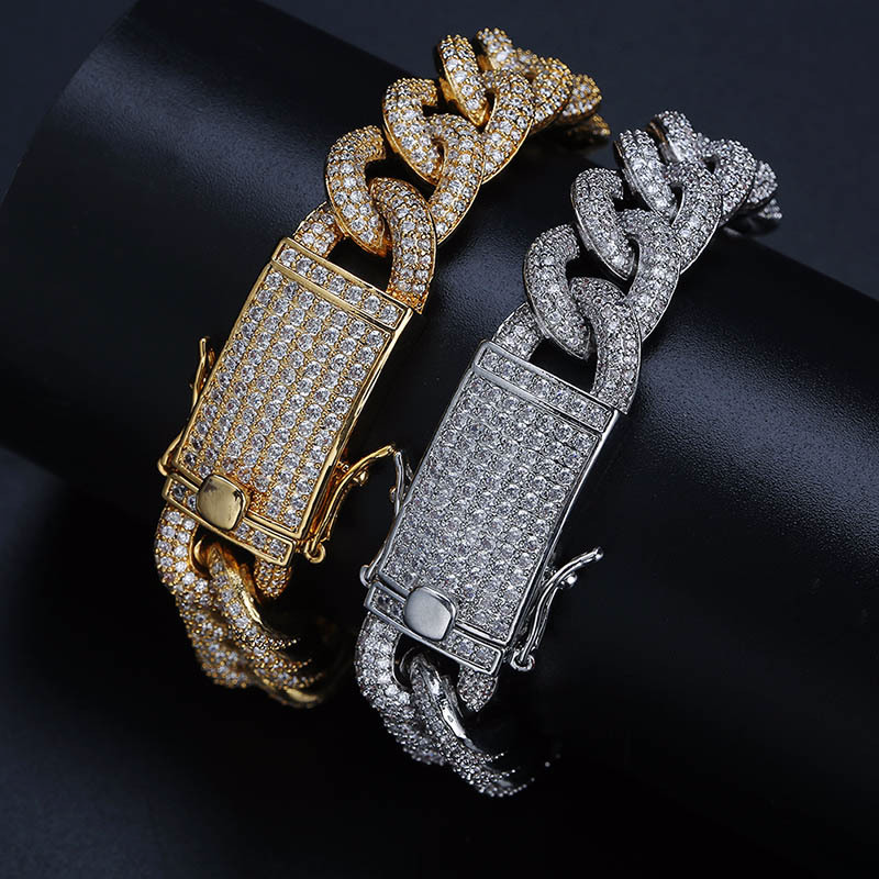 15mm cuban link fully iced micro pave diamond travis scott playboi carti asap rocky ian connor vlone vvs