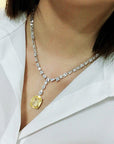 Beyoncé's Tiffany & Co diamond necklace is worth $30 million harpersbazaar.com tiffany yellow diamond necklace beyonce' from The 128-carat yellow diamond was worn by Hepburn during the Breakfast At Tiffany's press tour in 1961, and was seen again on Lady Gaga