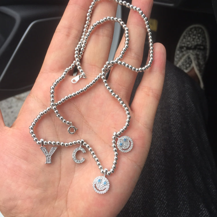 eyefunny custom letter diamond alphabet necklace chain