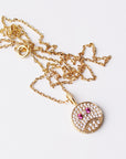 eyefunny smiling face thunder pendant necklace chain diamond jbalvin kim jones clot virgil offwhite