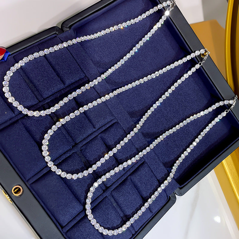 harry winston Tennis Necklace diamond 925 silver white gold diamonds